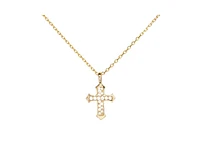 Little Sky Stone Sterling Silver 14K Gold Plated Evelyn Cross Pendant Necklace