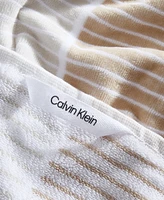 Calvin Klein Blocked Terry Yarn Dyed Stripe Beach Towel Set, 68" x 36"