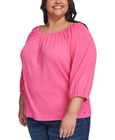Tommy Hilfiger Plus 3/4-Length Sleeve Top