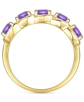 Amethyst (1-1/4 ct. t.w.) & Lab-Grown White Sapphire (1/3 Ring 14k Gold-Plated Sterling Silver (Also Citrine Opal)