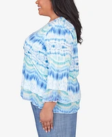 Alfred Dunner Plus Size Hyannisport Tie Dye Top