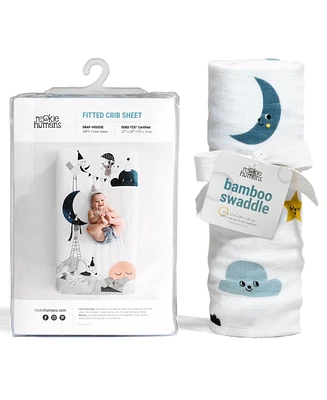 The Moon's Birthday Crib Sheet & Swaddle Bundle