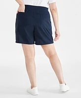 Style & Co Plus Size Mid Rise Pull-On Shorts, Created for Macy's