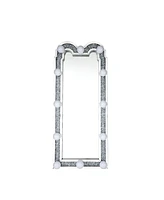 Simplie Fun Noralie Accent Floor Mirror In Mirrored & Faux Diamonds