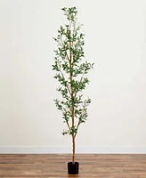 Nearly Natural 8ft. Artificial Olive Tree with Natural Trunk