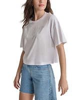 Dkny Jeans Women's Cropped-Fit Short-Sleeve Logo T-Shirt