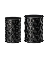 Glitzhome Set of 2 Multi-Functional Honeycomb Metal Garden Stool or Planter Stand