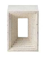 Glitzhome Multi-functional Faux Terrazzo Square Garden Stool or Plant Stand or Accent Table