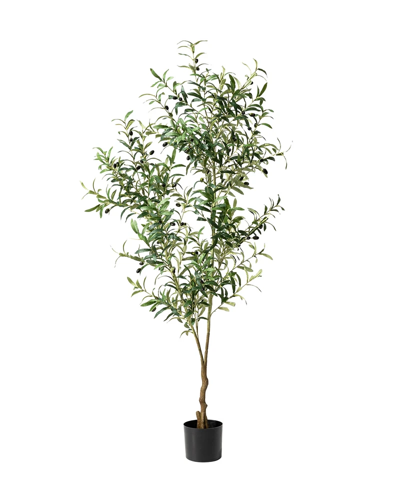 Glitzhome 6ft. Faux Olive Tree in Pot