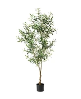 Glitzhome 6ft. Faux Olive Tree in Pot