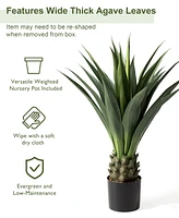 Glitzhome 3.25ft. Faux Agave Plant in Pot