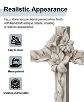Glitzhome Holy Cross with Lily Garden Statue