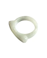 seree Saddle — Off white jade signet ring