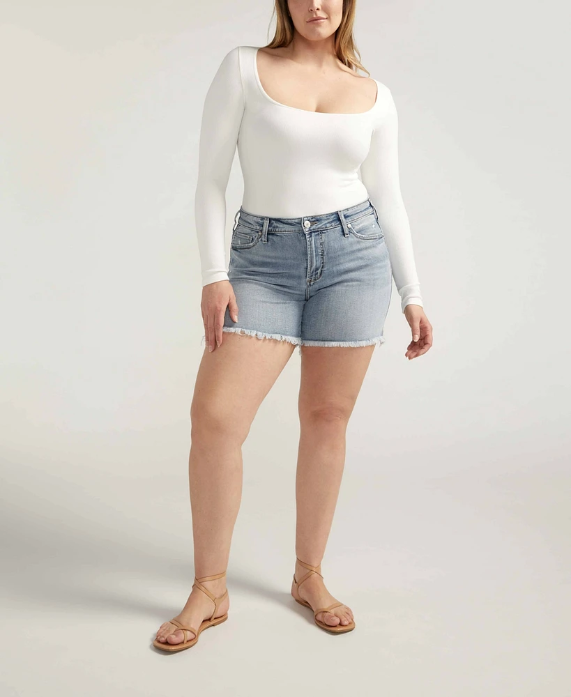 Silver Jeans Co. Plus Size Suki Mid Rise Curvy Fit Shorts