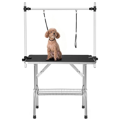Simplie Fun 36 Professional Dog Pet Grooming Table Adjustable Heavy Duty Portable with Arm & Noose & Mesh