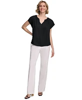 Calvin Klein Women's Short Sleeve Textured Blouse