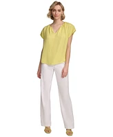 Calvin Klein Women's Short Sleeve Textured Blouse