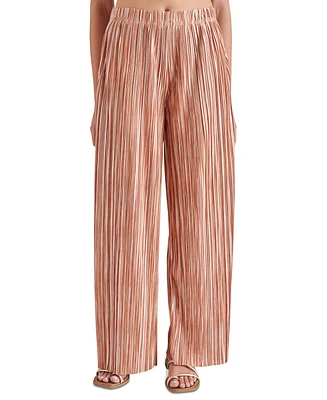 Steve Madden Women's Printed Ansel Plisse Pull-On Pants