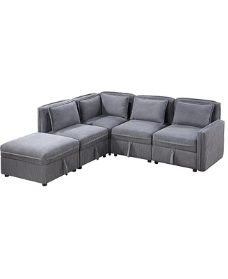 Simplie Fun Modular Sofa Set With Storage