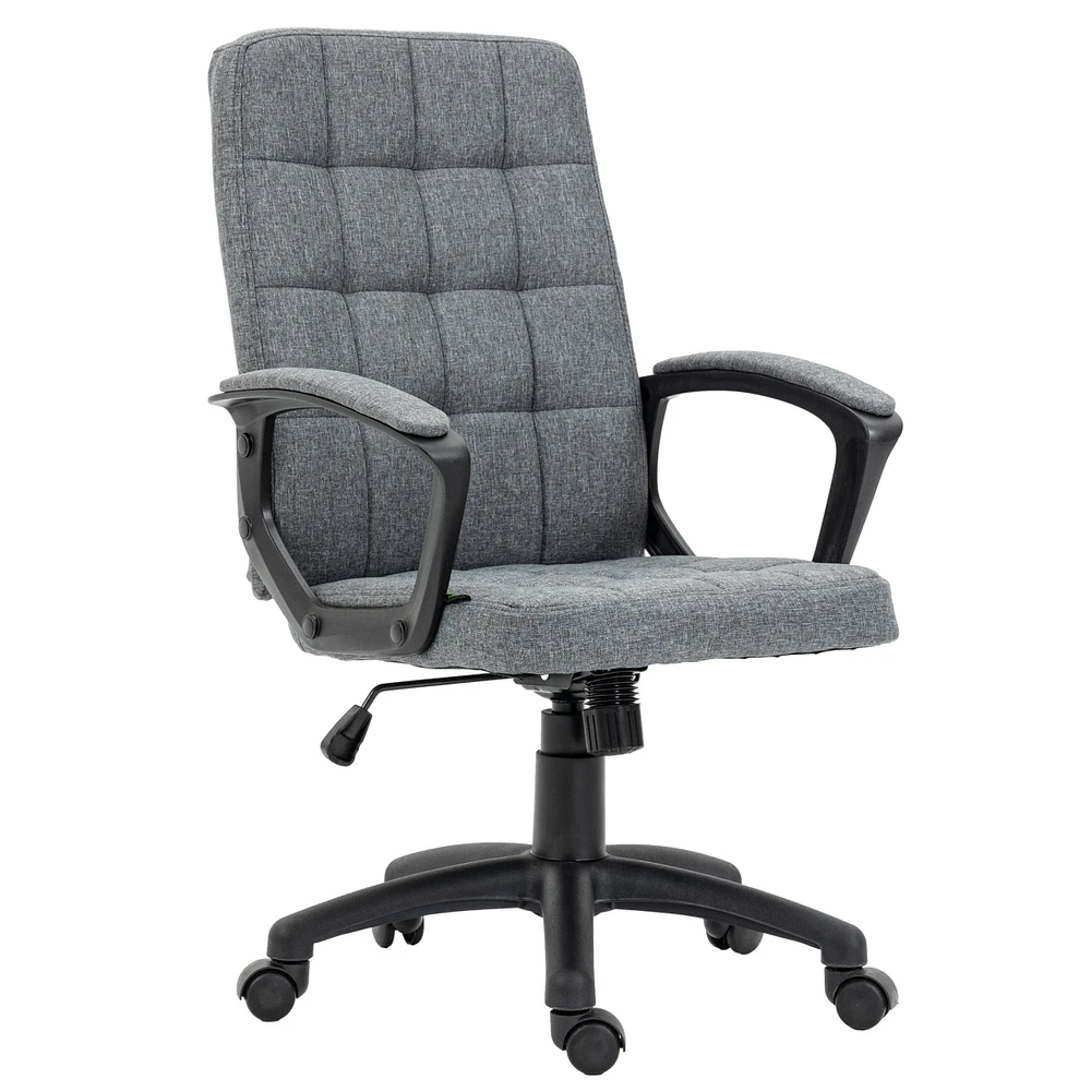 Simplie Fun Vinsetto Fabric Office Chair, Swivel Task Chair, Adjustable Height, Charcoal Gray
