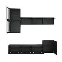 Streamdale Furniture High Gloss Tv Stand with Wall Mounted Cabinets