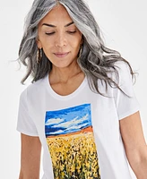 Style & Co Women's Graphic Crewneck T-Shirt, Created for Macy's