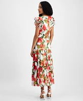 Anne Klein Women's Floral-Print Tiered Midi Dress