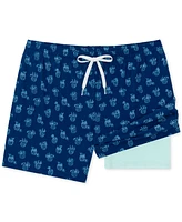 Chubbies Men's The Coladas Quick-Dry 5-1/2" Swim Trunks with Boxer-Brief Liner