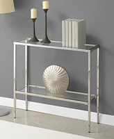 Convenience Concepts 31.5" Nadia Glass Chrome Entry Hall Table with Shelf