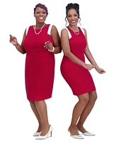Kasper Women's Combo Sleeveless Sheath Dress