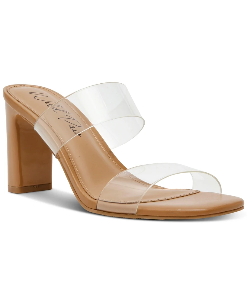 Wild Pair Zandria Two-Piece Clear Vinyl Dress Sandals, Created for Macy's