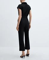 Mango Women's Cargo-Style Linen Jumpsuit