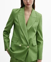 Mango Women's 100% Linen Suit Blazer