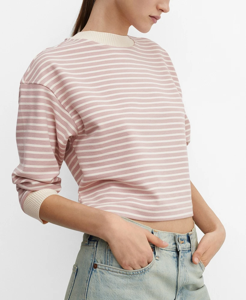 Mango Women's Striped Knitted Sweatshirt
