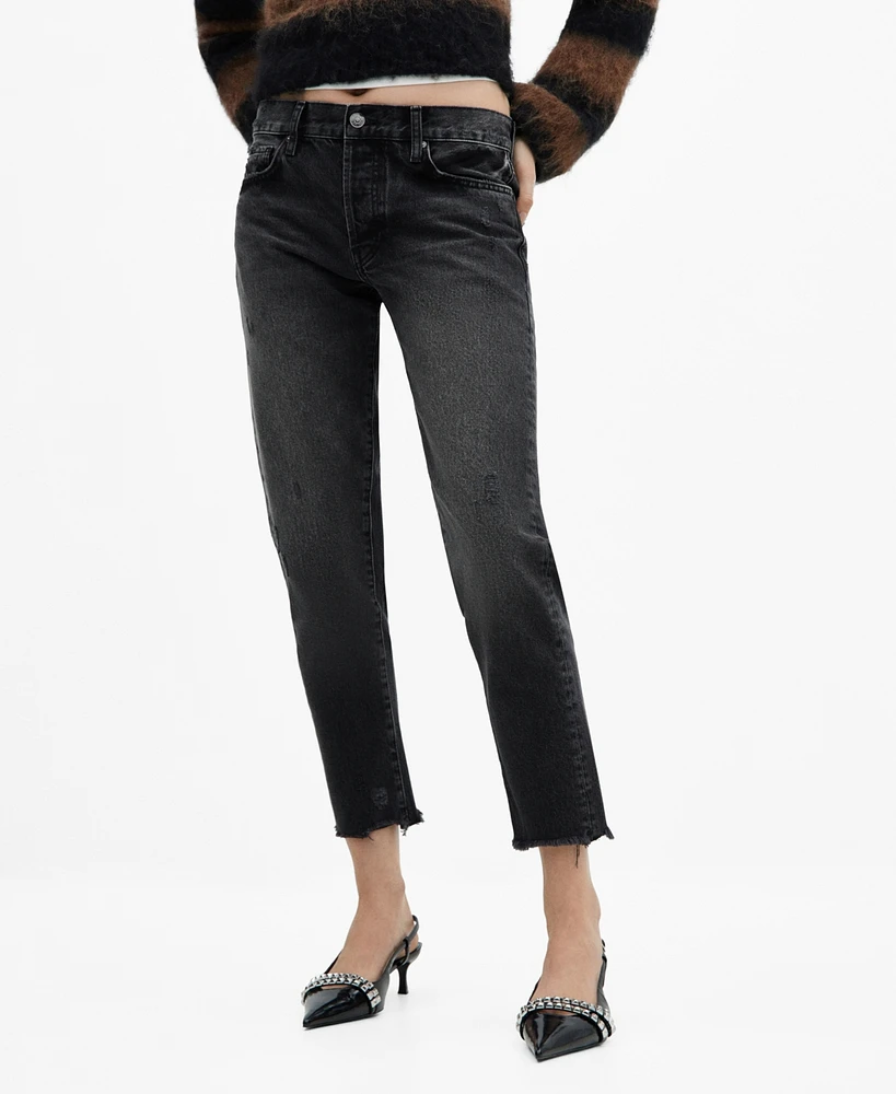 Mango Women's Low-Rise Girlfriend Jeans