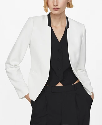 Mango Women's Contrasting Trims Blazer