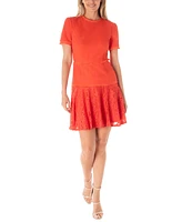 Maison Tara Women's Lace-Trim Fit & Flare Dress