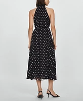 Mango Women's Polka-Dot Pleated Dress