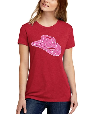 La Pop Art Women's Premium Blend Word Cowgirl Hat T-Shirt