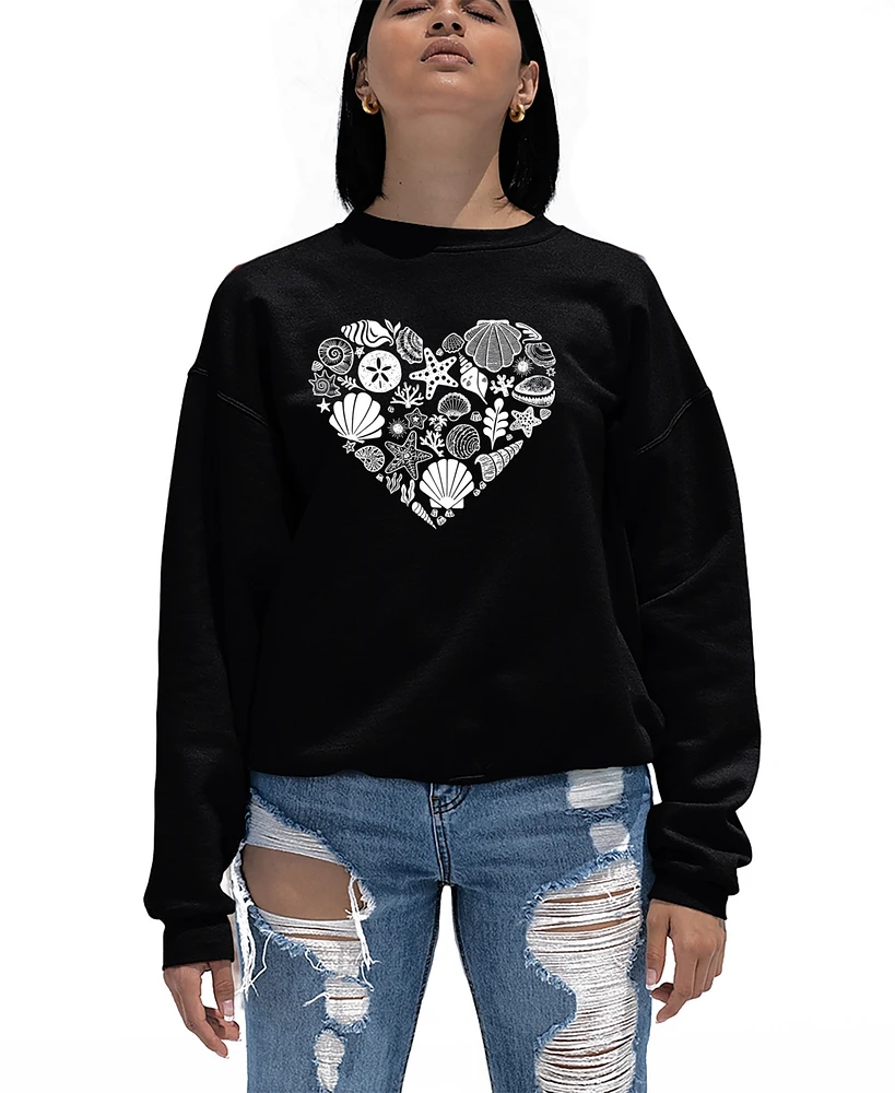 La Pop Art Women's Word Seashell Crewneck Sweatshirt