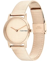 Calvin Klein Women's Ck Feel Carnation Gold-Tone Stainless Steel Mesh Watch 30mm