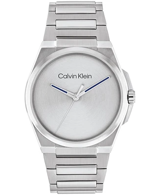 Calvin Klein Men's Meta-Minimal Silver Stainless Steel Watch 41mm