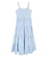 Rare Editions Big Girls Belted Gingham Midi Dress, 2 Pc