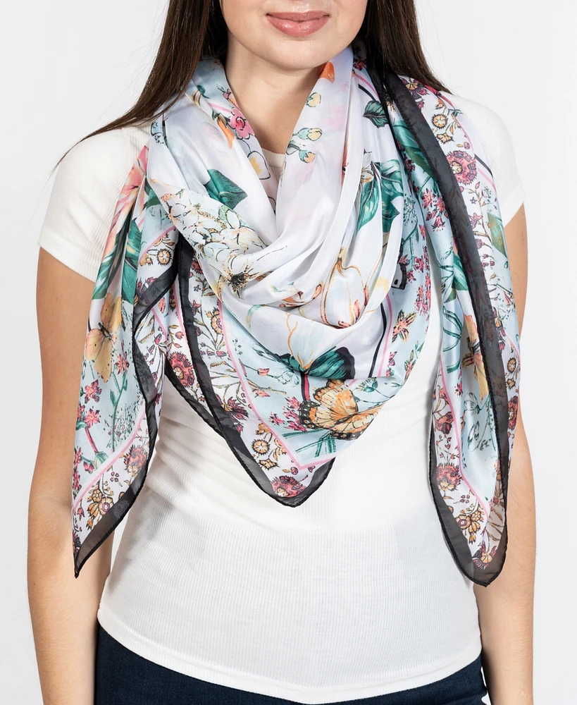 Vince Camuto Women's Lily Floral Square Scarf