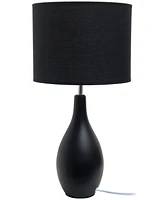 Creekwood Home Essentix 18.11" Traditional Standard Ceramic Dewdrop Table Desk Lamp with Matching Fabric Shade