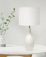 Creekwood Home Essentix 18.11" Traditional Standard Ceramic Dewdrop Table Desk Lamp with Matching Fabric Shade