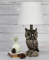 Simple Designs Woodland 19.85" Tall Contemporary Polyresin Night Owl Novelty Bedside Table Desk Lamp