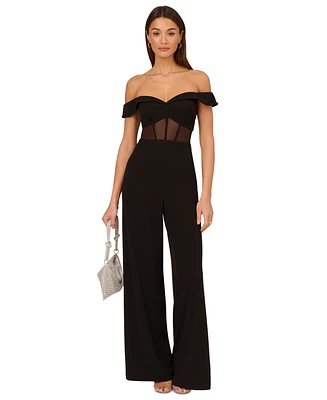 Adrianna by Papell Women's Corset Off-The-Shoulder Jumpsuit