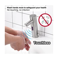 Automatic Sensor Bathroom Faucet 1 Hole Touchless Hot & Cold Undermount Sink Mixer Tap Bn