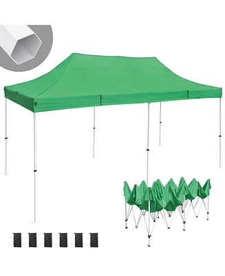 Instahibit 10x20ft Pop Up Canopy Tent Commercial Instant Shelter 550D Oxford Canopy